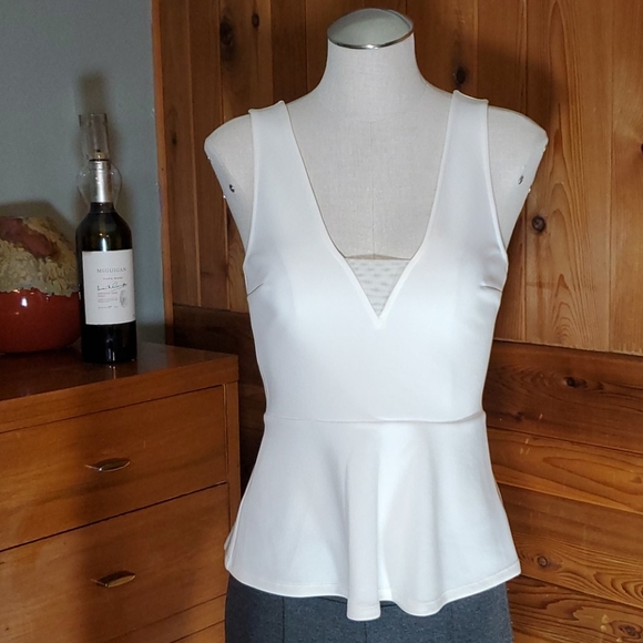 White/Creme Express Top, with zipper back - Picture 7 of 8